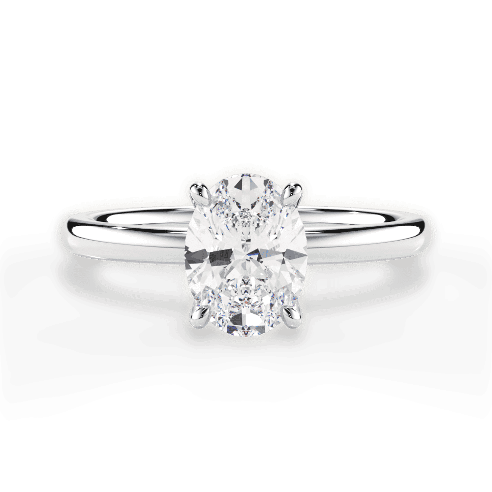 14kt White Gold/18kt White Gold/Platinum/oval/top