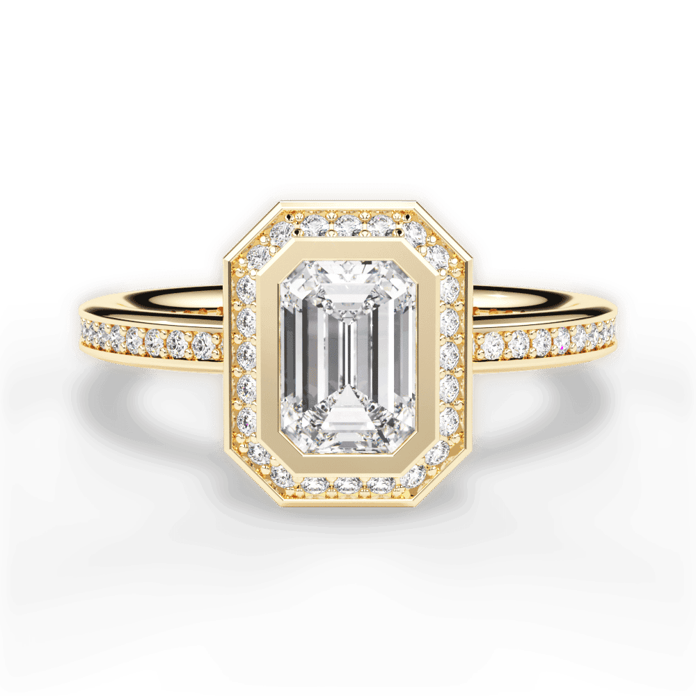 14kt Yellow Gold/18kt Yellow Gold/emerald/top