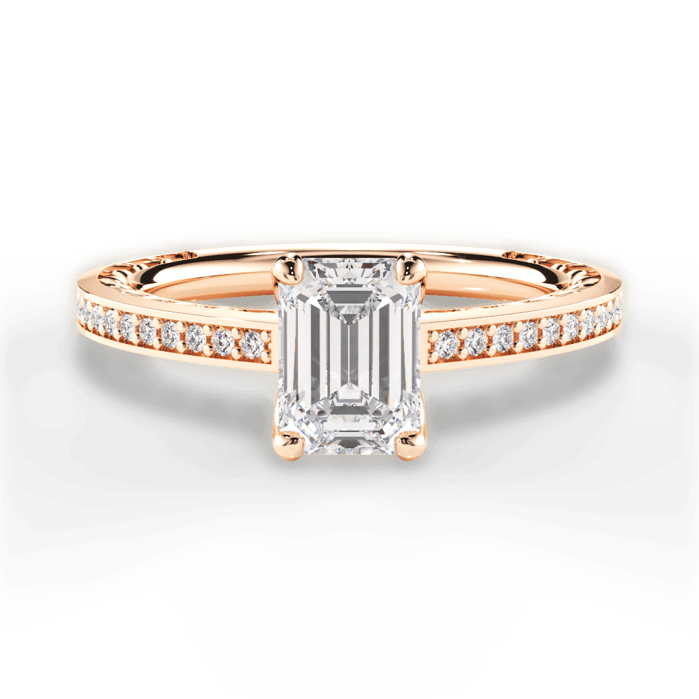 14kt Rose Gold/18kt Rose Gold/emerald/top