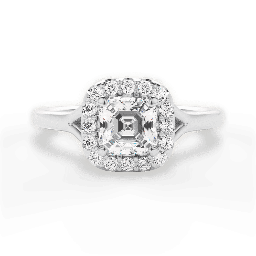 14kt White Gold/18kt White Gold/Platinum/asscher/top