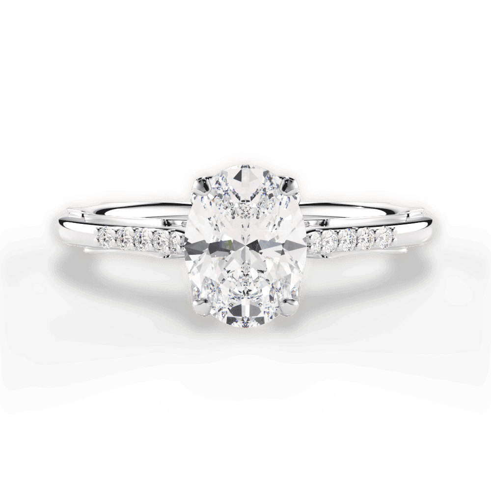 14kt White Gold/18kt White Gold/Platinum/oval/top