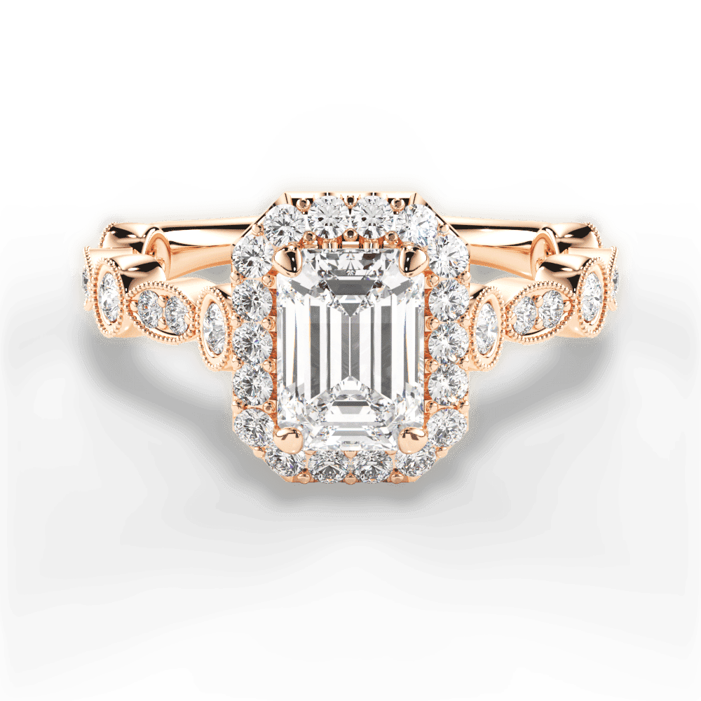 14kt Rose Gold/18kt Rose Gold/emerald/top
