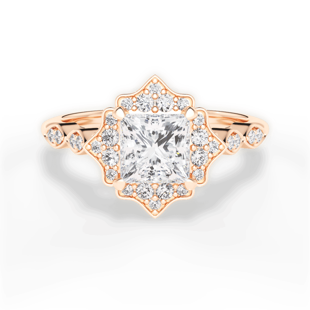 14kt Rose Gold/18kt Rose Gold/princess/top