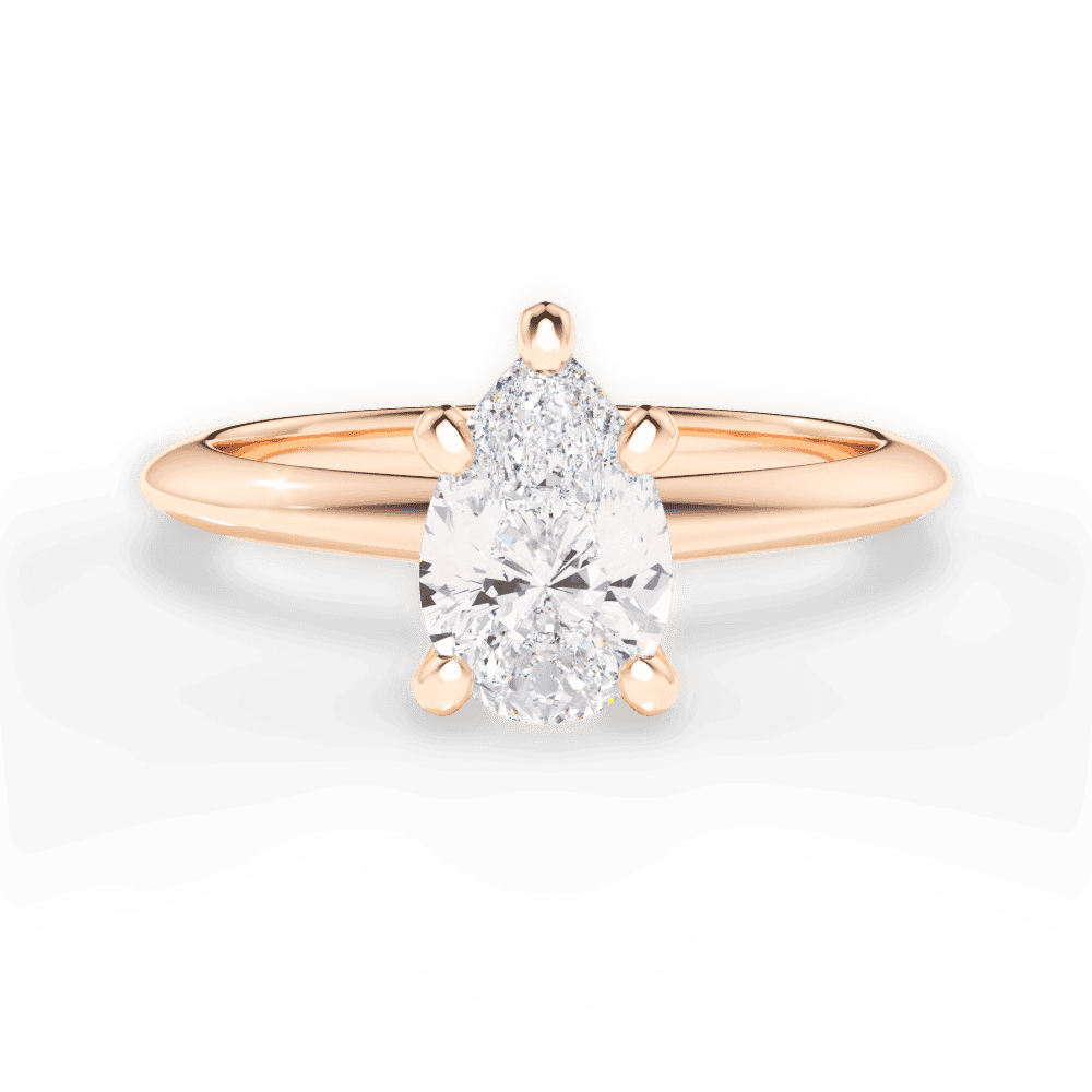 14kt Rose Gold/18kt Rose Gold/pear/top