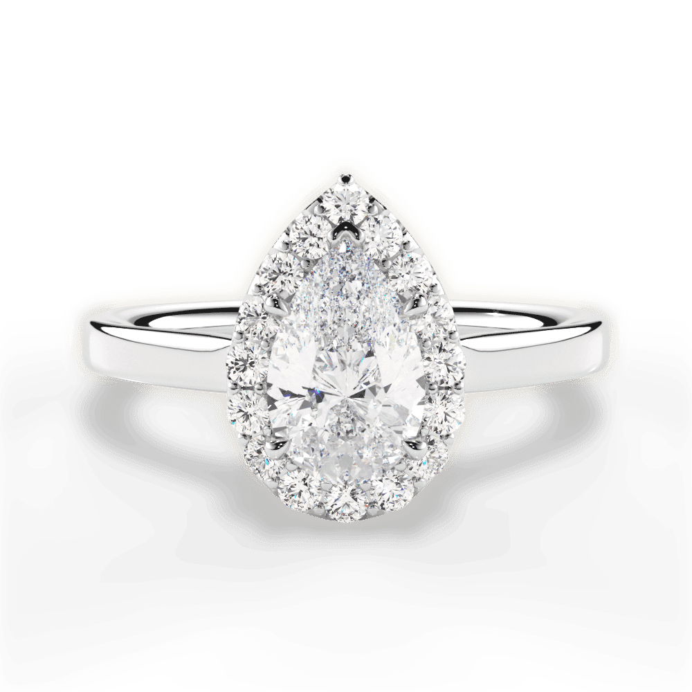 14kt White Gold/18kt White Gold/Platinum/pear/top