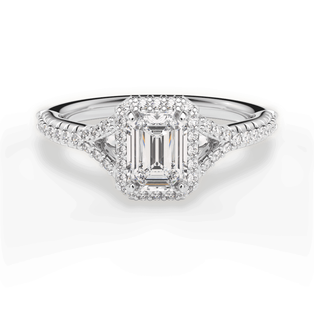 14kt White Gold/18kt White Gold/Platinum/emerald/top
