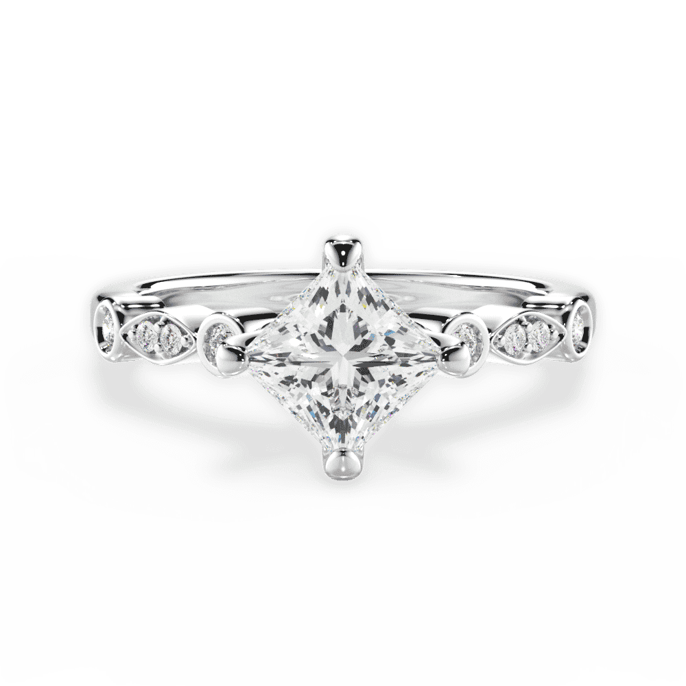 14kt White Gold/18kt White Gold/Platinum/princess/top
