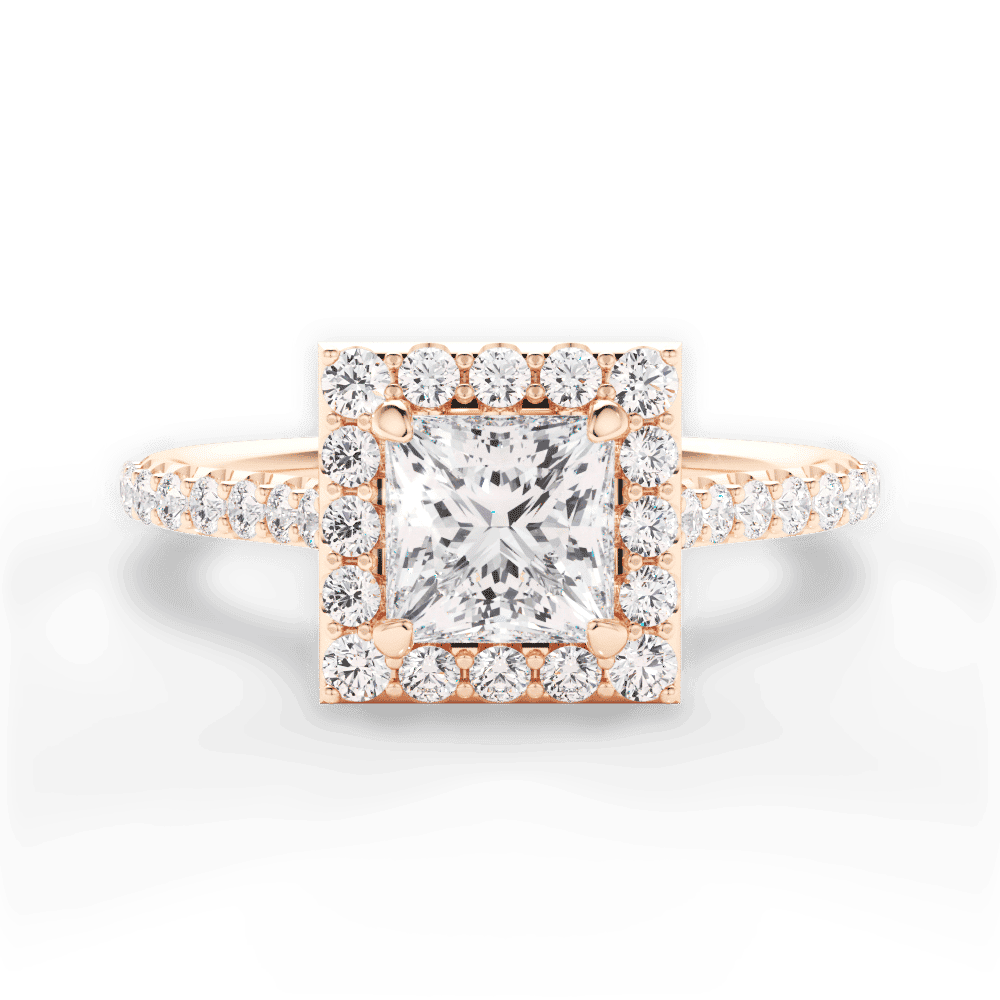 14kt Rose Gold/18kt Rose Gold/princess/top