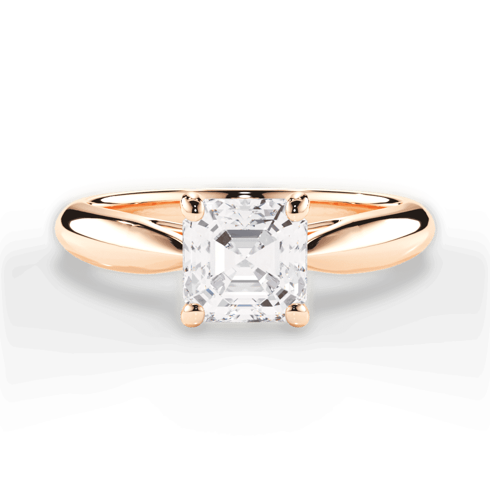 14kt Rose Gold/18kt Rose Gold/asscher/top