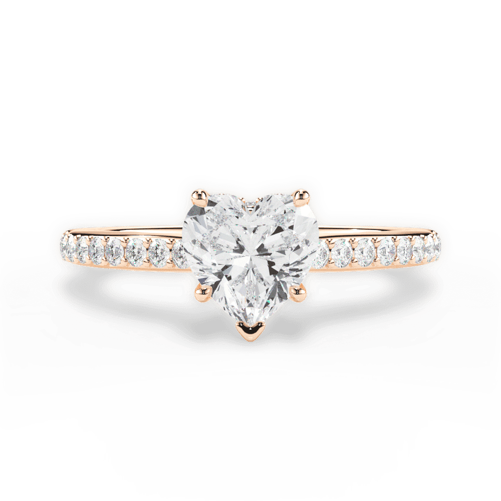 14kt Rose Gold/18kt Rose Gold/heart/top