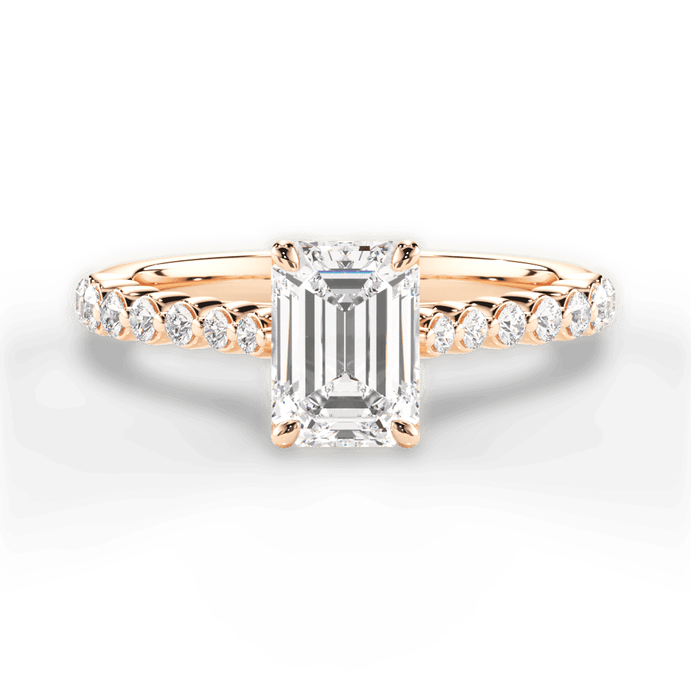 14kt Rose Gold/18kt Rose Gold/emerald/top