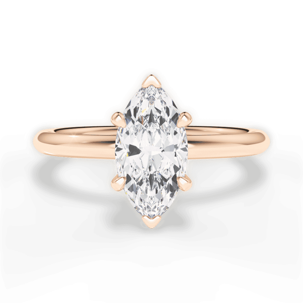 14kt Rose Gold/18kt Rose Gold/marquise/top