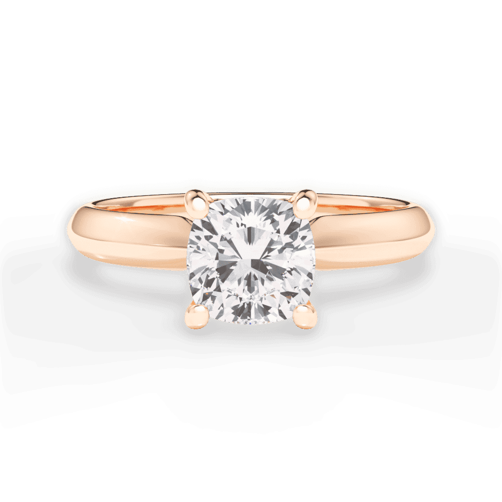 14kt Rose Gold/18kt Rose Gold/cushion/top