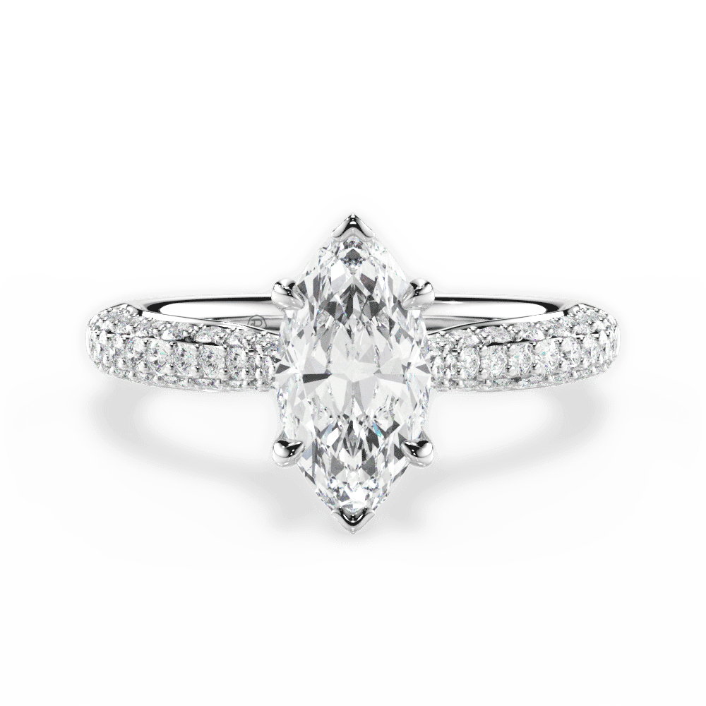 14kt White Gold/18kt White Gold/Platinum/marquise/top