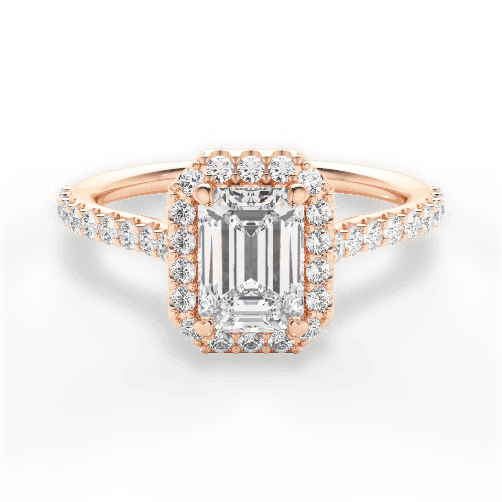 14kt Rose Gold/18kt Rose Gold/emerald/top