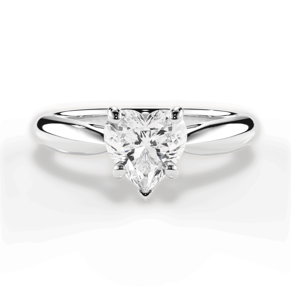 14kt White Gold/18kt White Gold/Platinum/heart/top