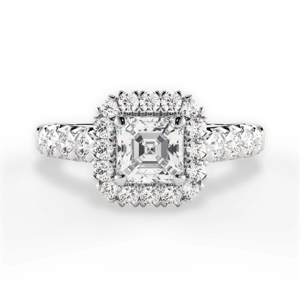 14kt White Gold/18kt White Gold/Platinum/asscher/top