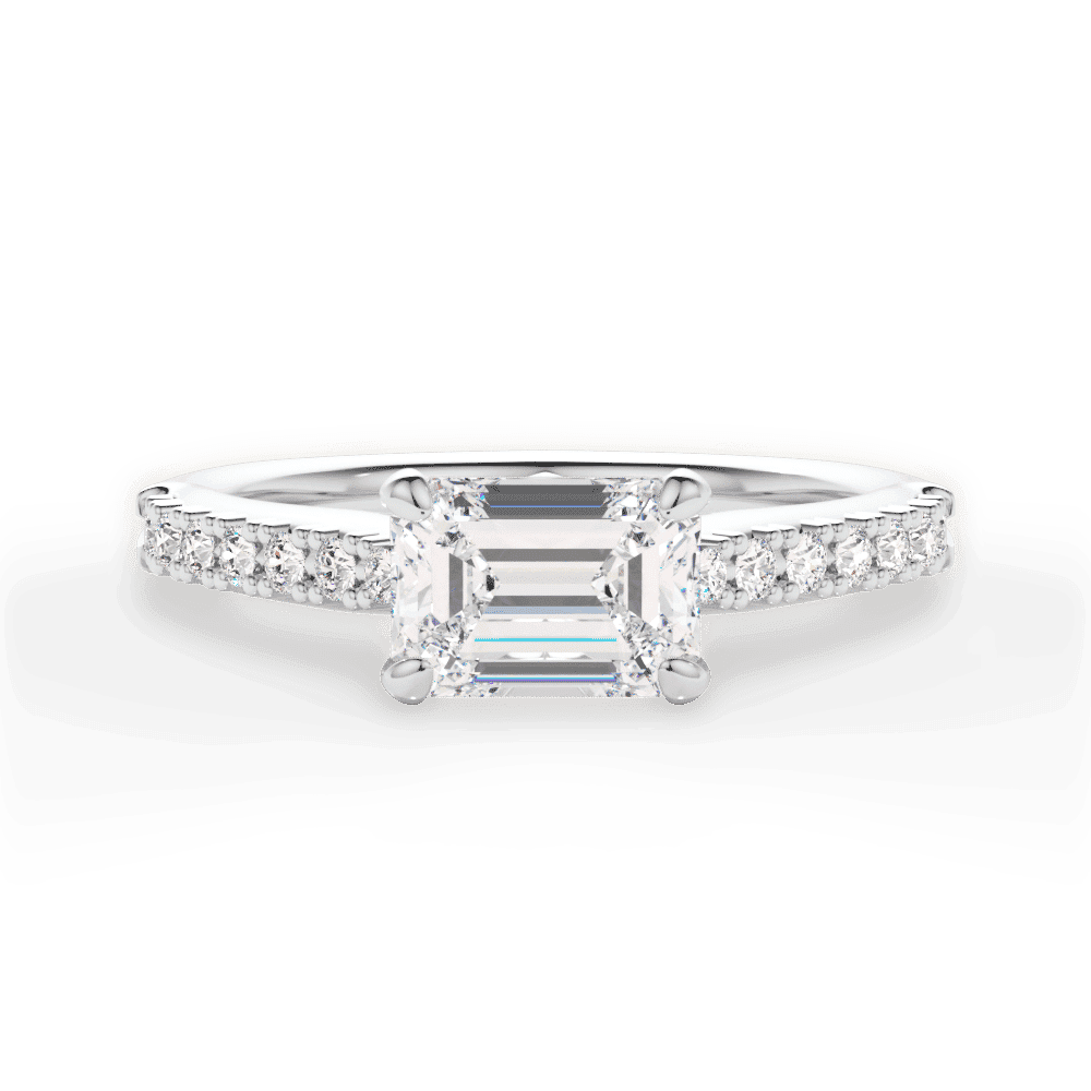 14kt White Gold/18kt White Gold/Platinum/emerald/top