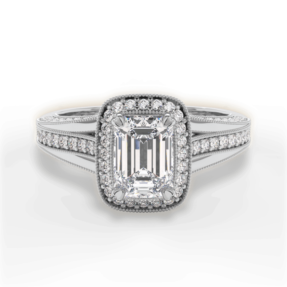 14kt White Gold/18kt White Gold/Platinum/emerald/top