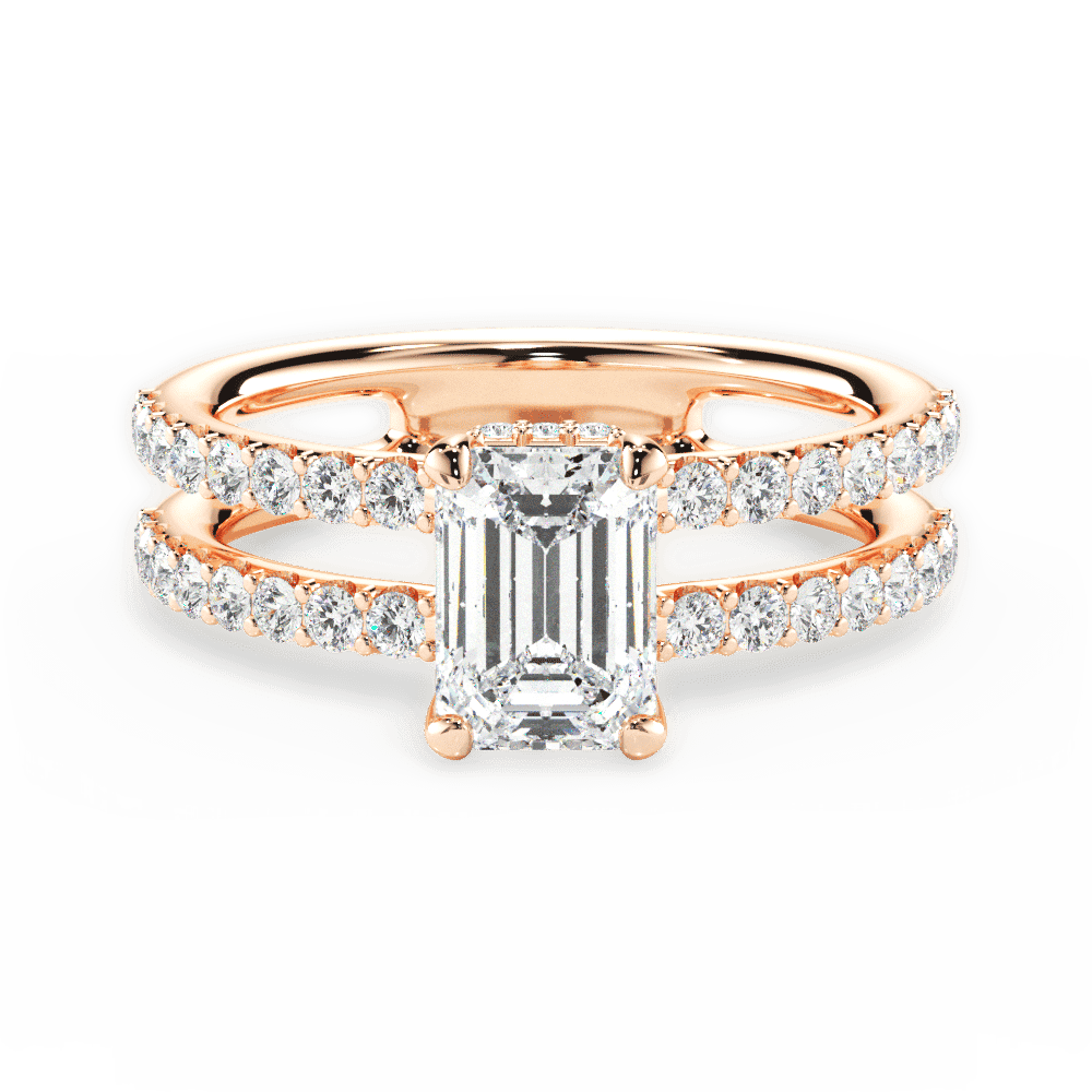 14kt Rose Gold/18kt Rose Gold/emerald/top