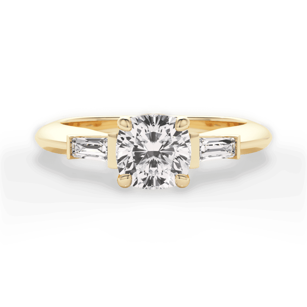 14kt Yellow Gold/18kt Yellow Gold/cushion/top