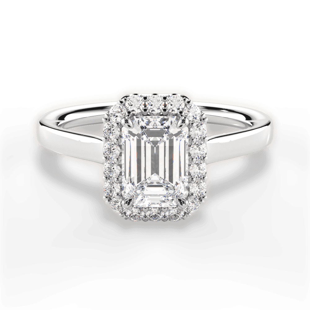 14kt White Gold/18kt White Gold/Platinum/emerald/top