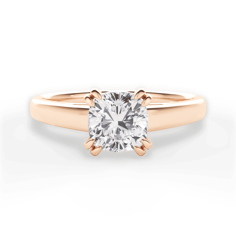 14kt Rose Gold/18kt Rose Gold/cushion/top