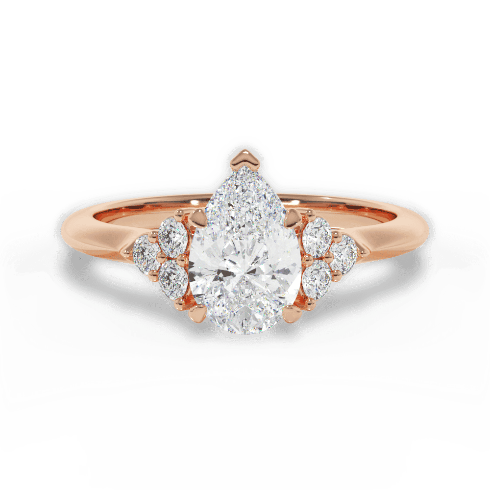 14kt Rose Gold/18kt Rose Gold/pear/top