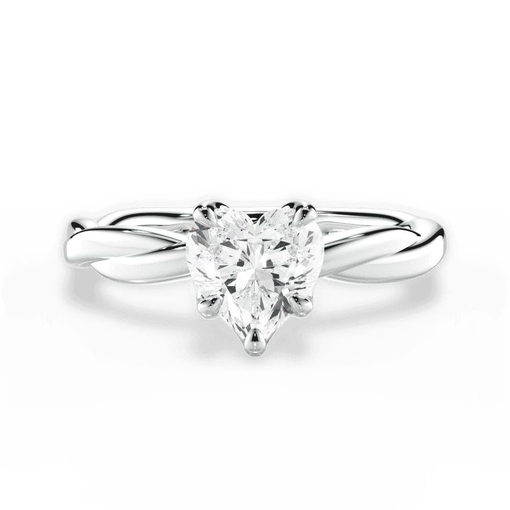 14kt White Gold/18kt White Gold/Platinum/heart/top