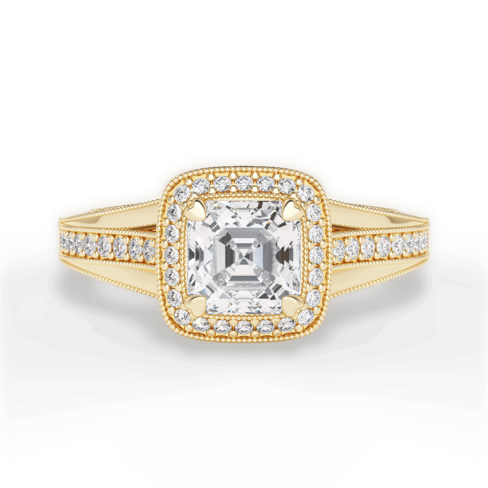 14kt Yellow Gold/18kt Yellow Gold/asscher/top