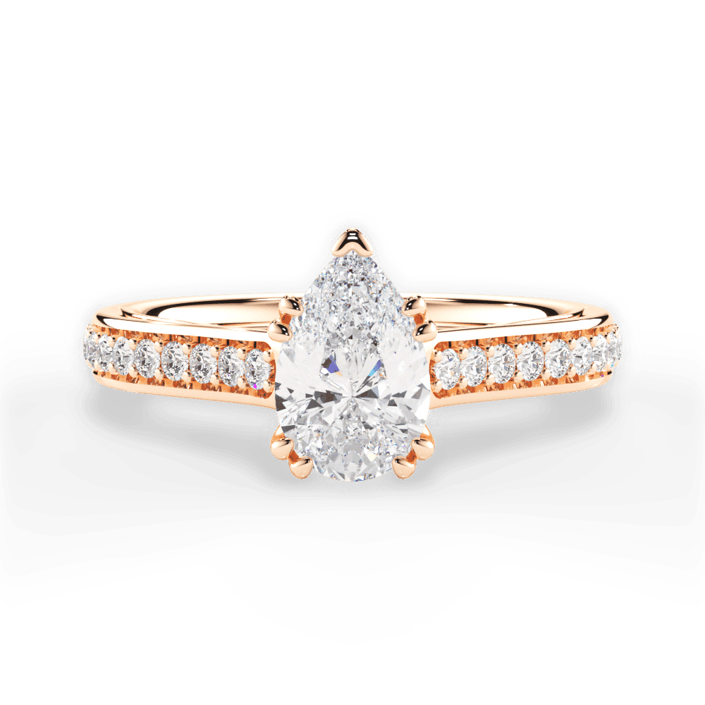 14kt Rose Gold/18kt Rose Gold/pear/top