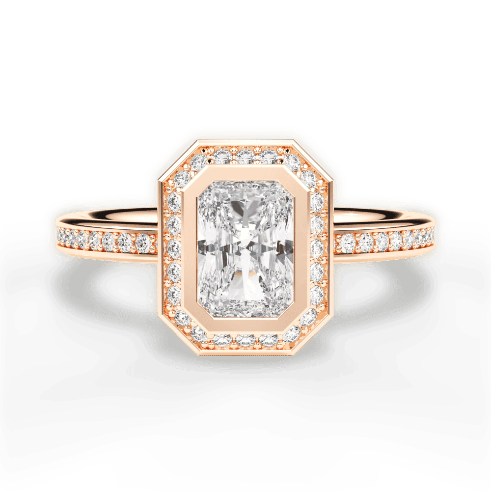 14kt Rose Gold/18kt Rose Gold/radiant/top