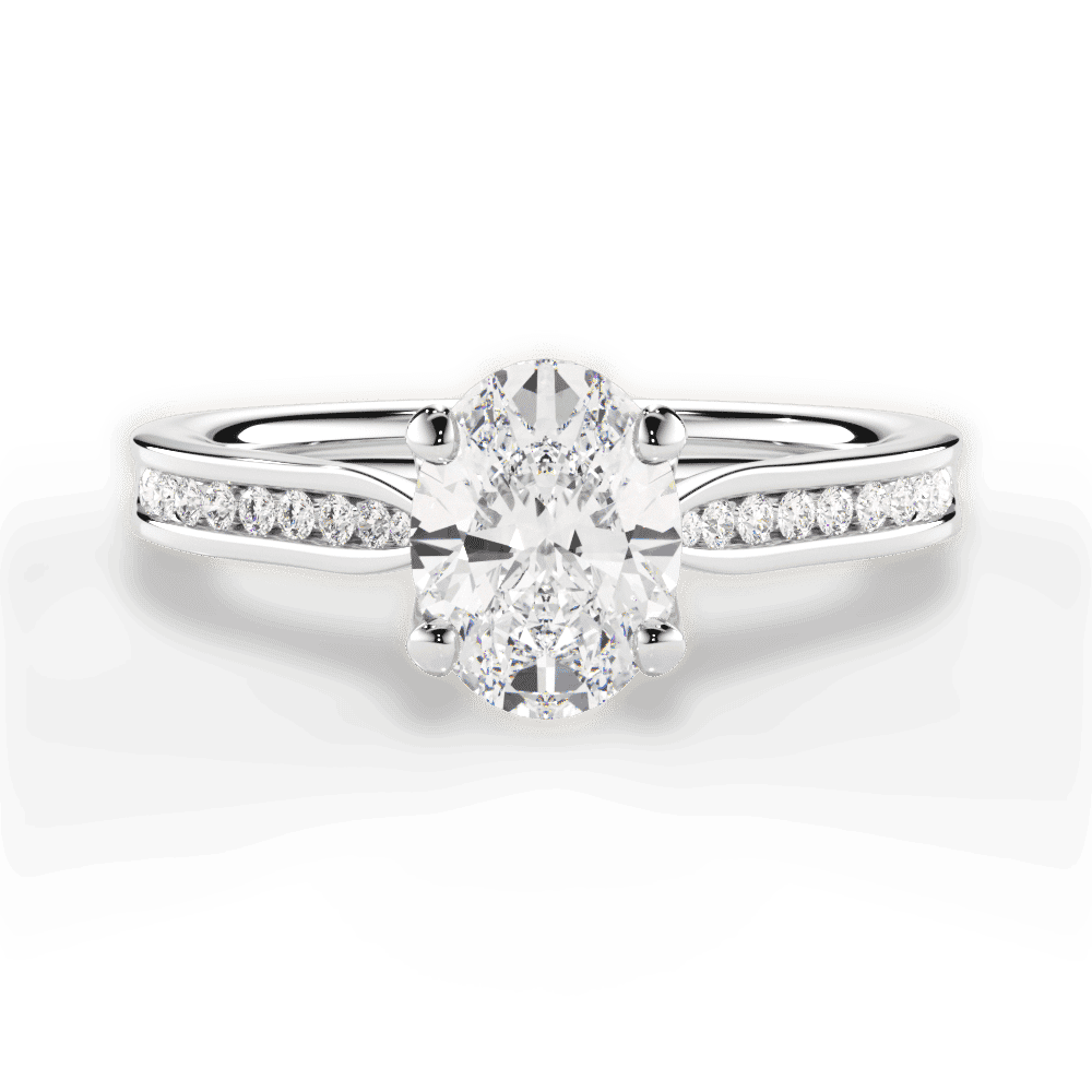 14kt White Gold/18kt White Gold/Platinum/oval/top