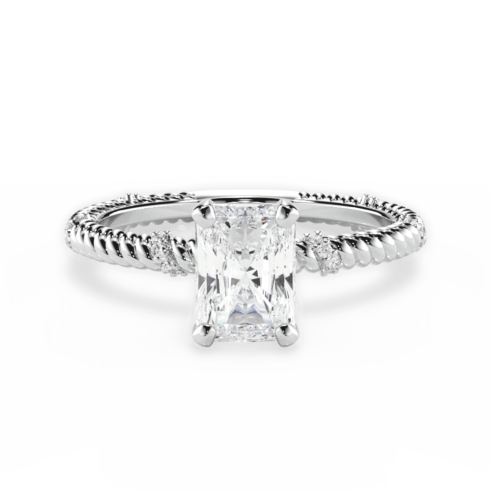 14kt White Gold/18kt White Gold/Platinum/radiant/top