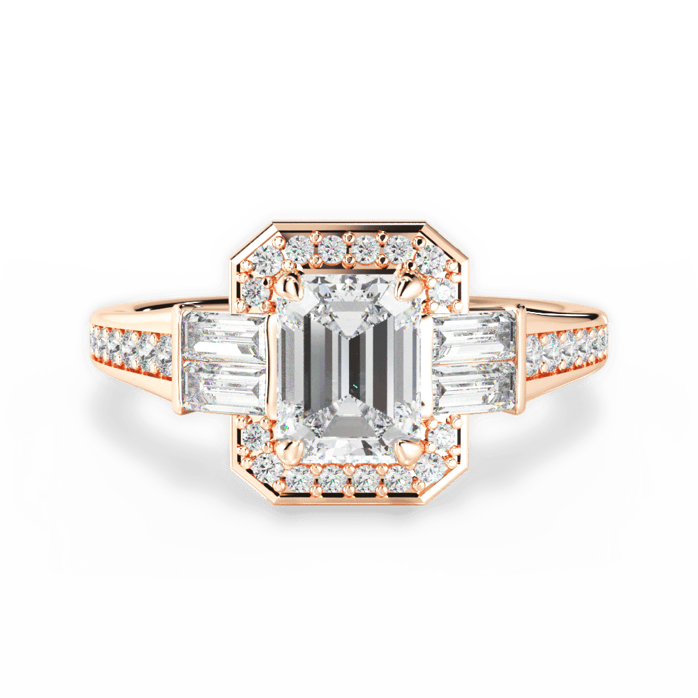 14kt Rose Gold/18kt Rose Gold/emerald/top
