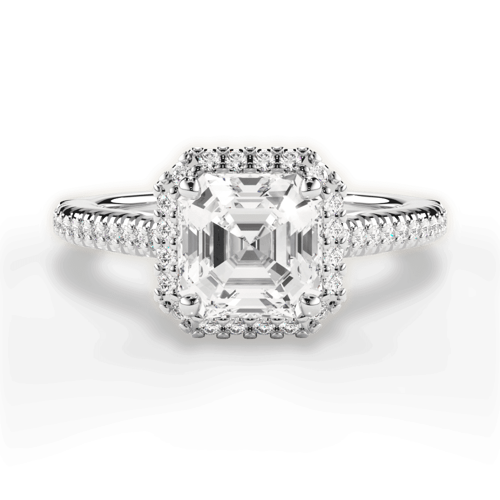 14kt White Gold/18kt White Gold/Platinum/asscher/top