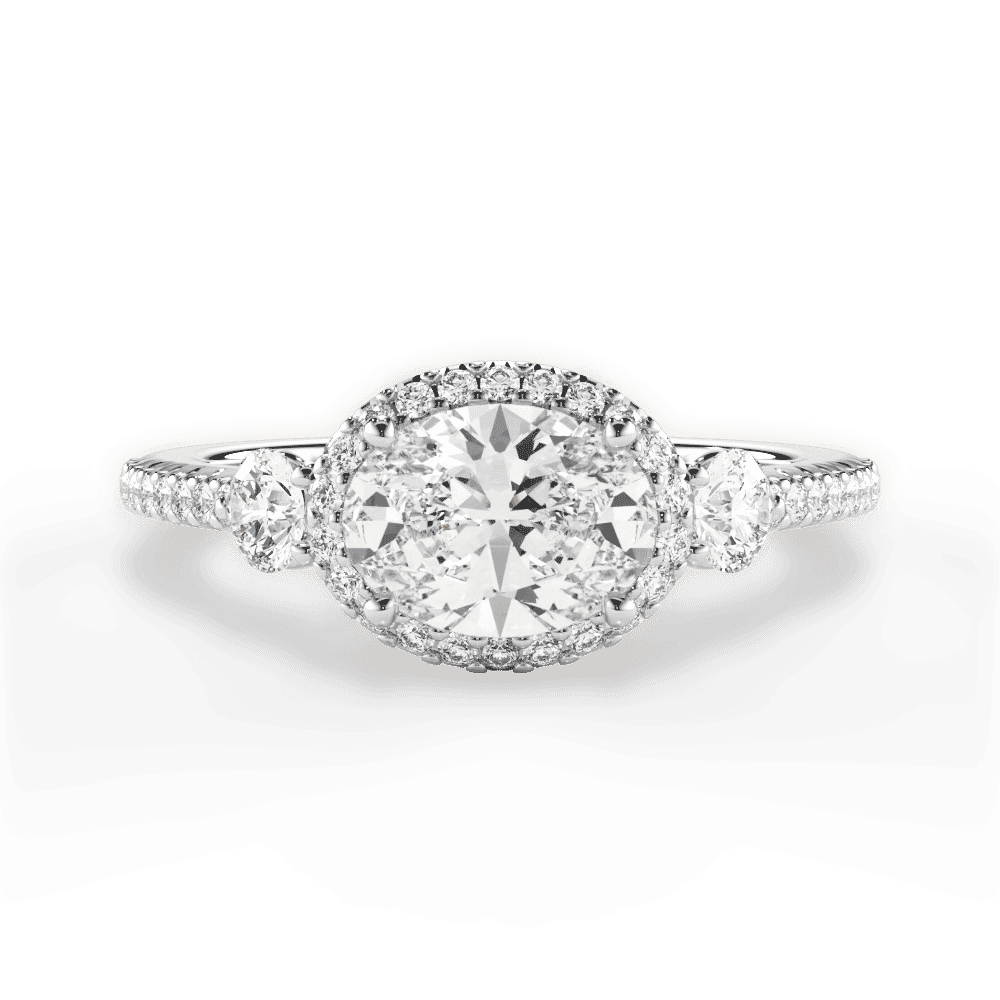 14kt White Gold/18kt White Gold/Platinum/oval/top
