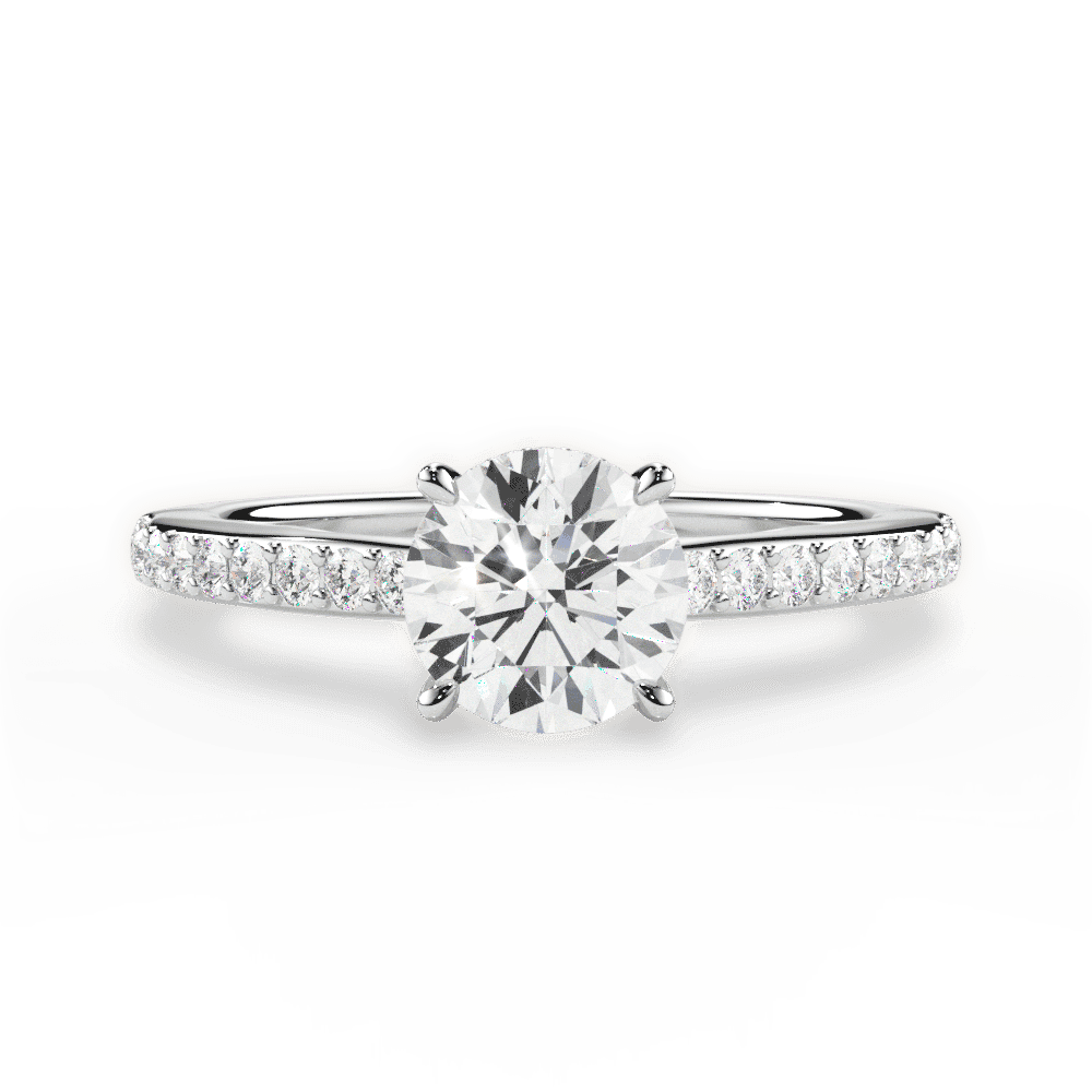 14kt White Gold/18kt White Gold/Platinum/round/top
