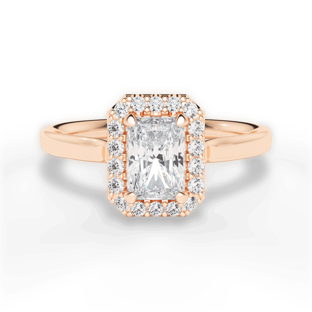 14kt Rose Gold/18kt Rose Gold/radiant/top