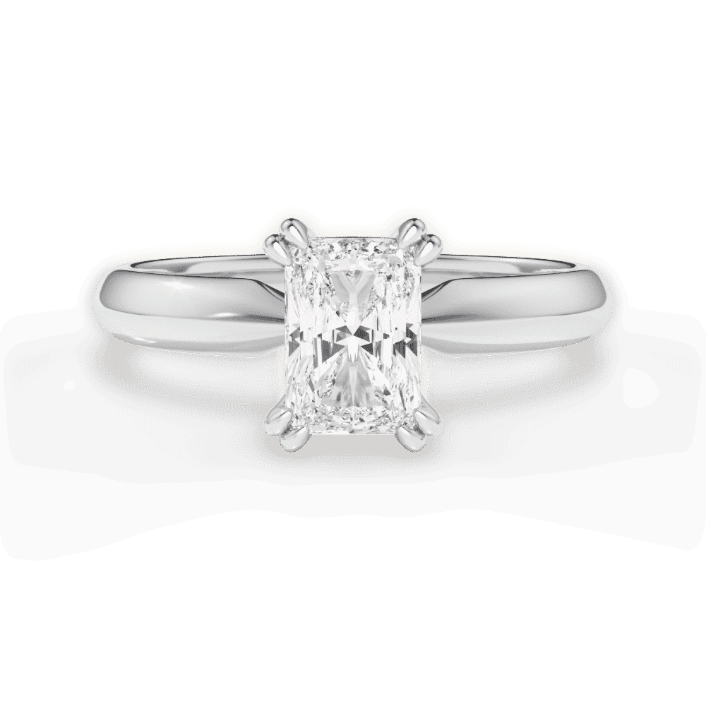 14kt White Gold/18kt White Gold/Platinum/radiant/top