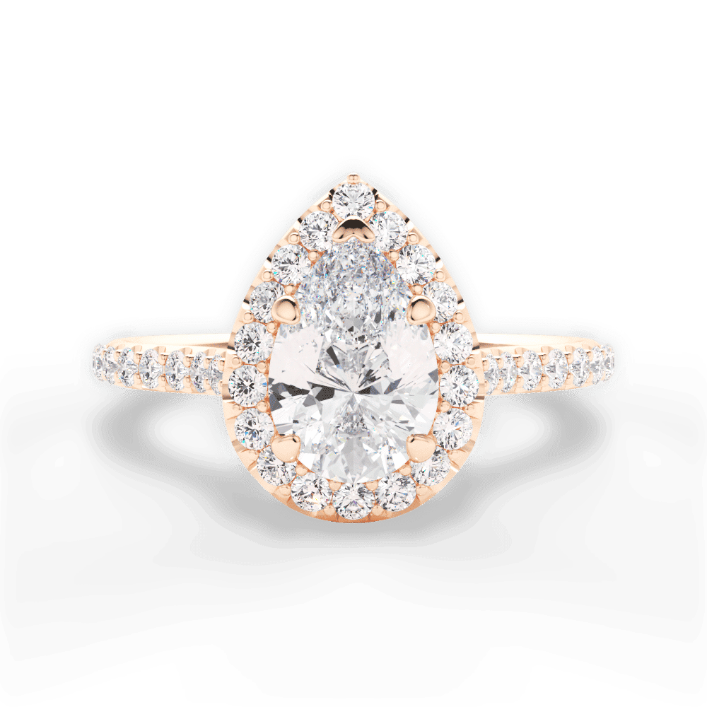 14kt Rose Gold/18kt Rose Gold/pear/top