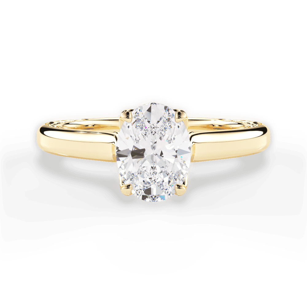 14kt Yellow Gold/18kt Yellow Gold/oval/top