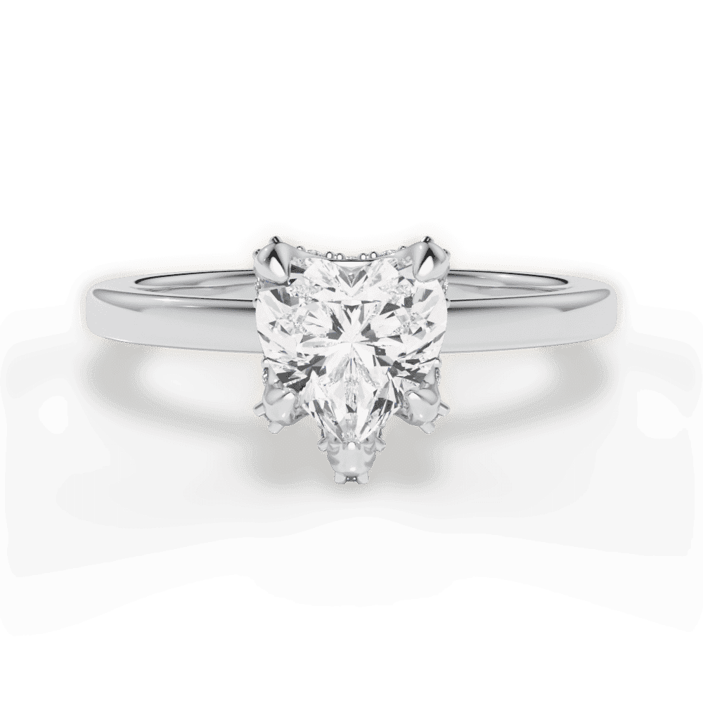 14kt White Gold/18kt White Gold/Platinum/heart/top
