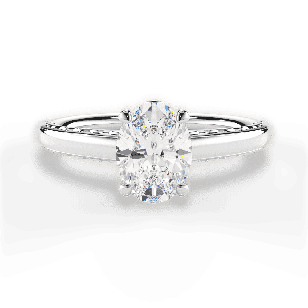 14kt White Gold/18kt White Gold/Platinum/oval/top