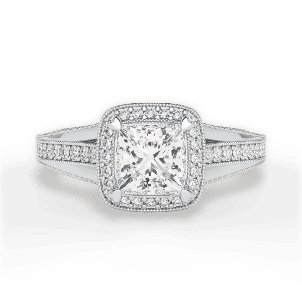 14kt White Gold/18kt White Gold/Platinum/princess/top