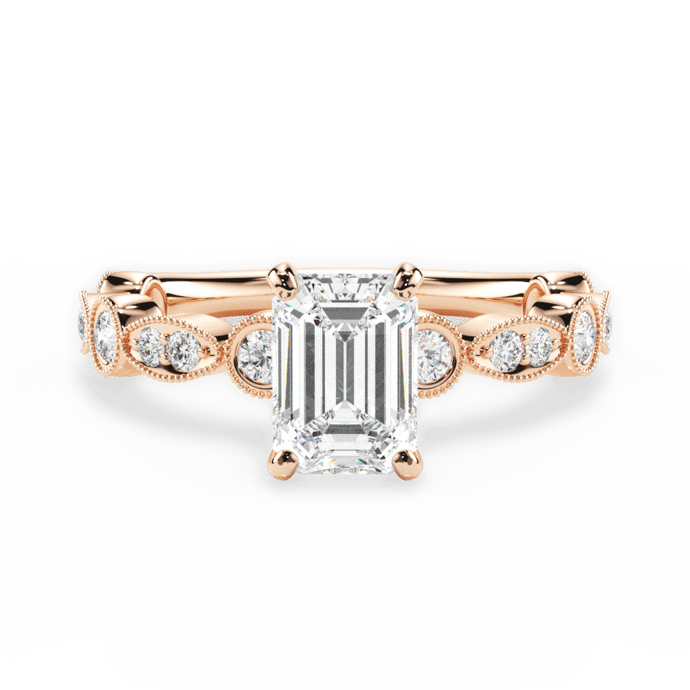 14kt Rose Gold/18kt Rose Gold/emerald/top