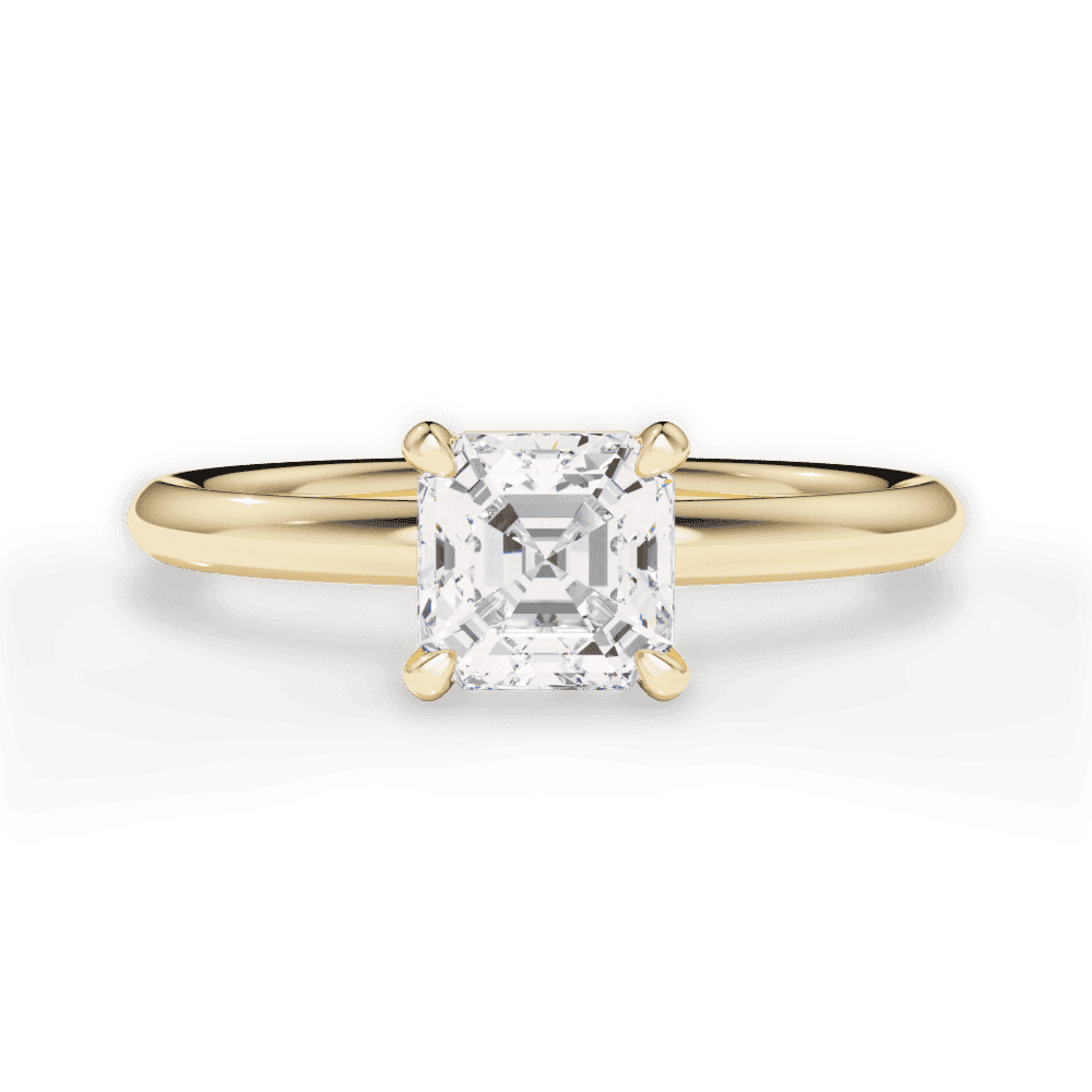 14kt Yellow Gold/18kt Yellow Gold/asscher/top