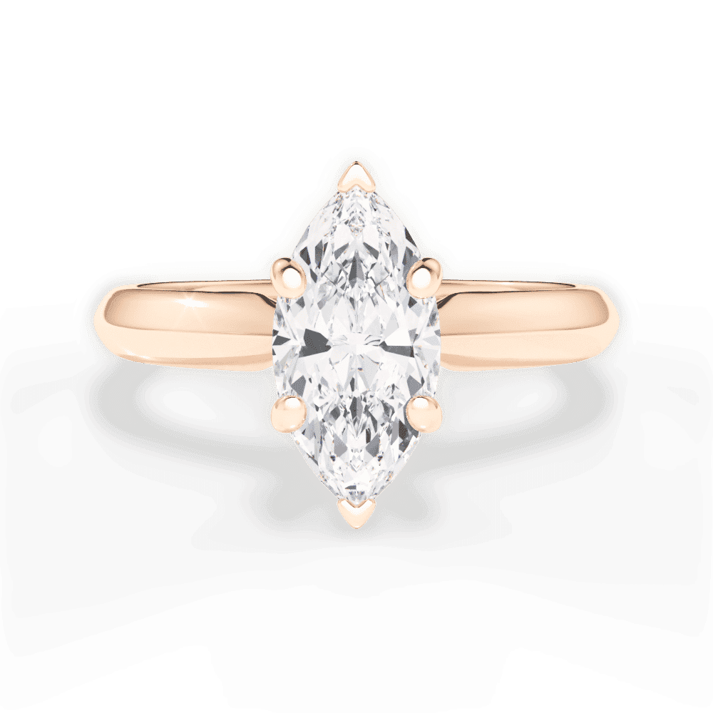 14kt Rose Gold/18kt Rose Gold/marquise/top