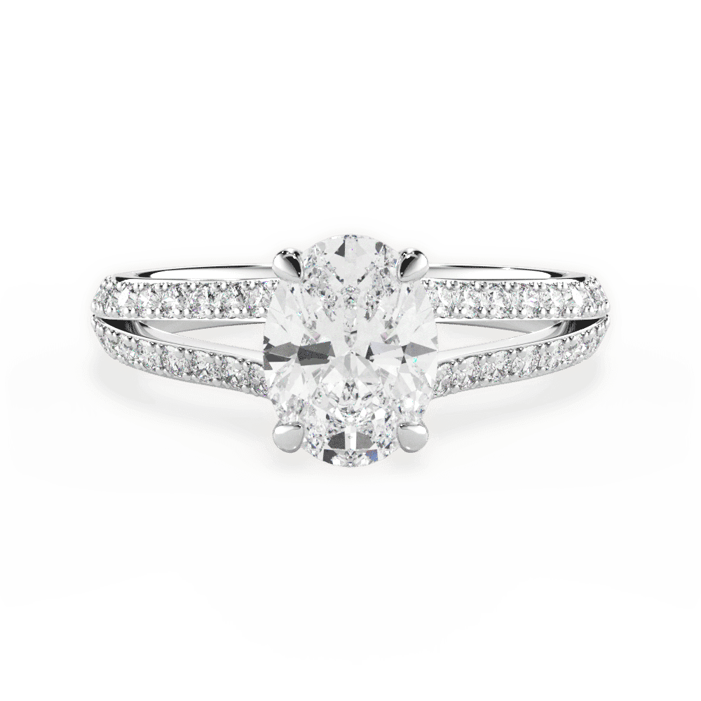 14kt White Gold/18kt White Gold/Platinum/oval/top