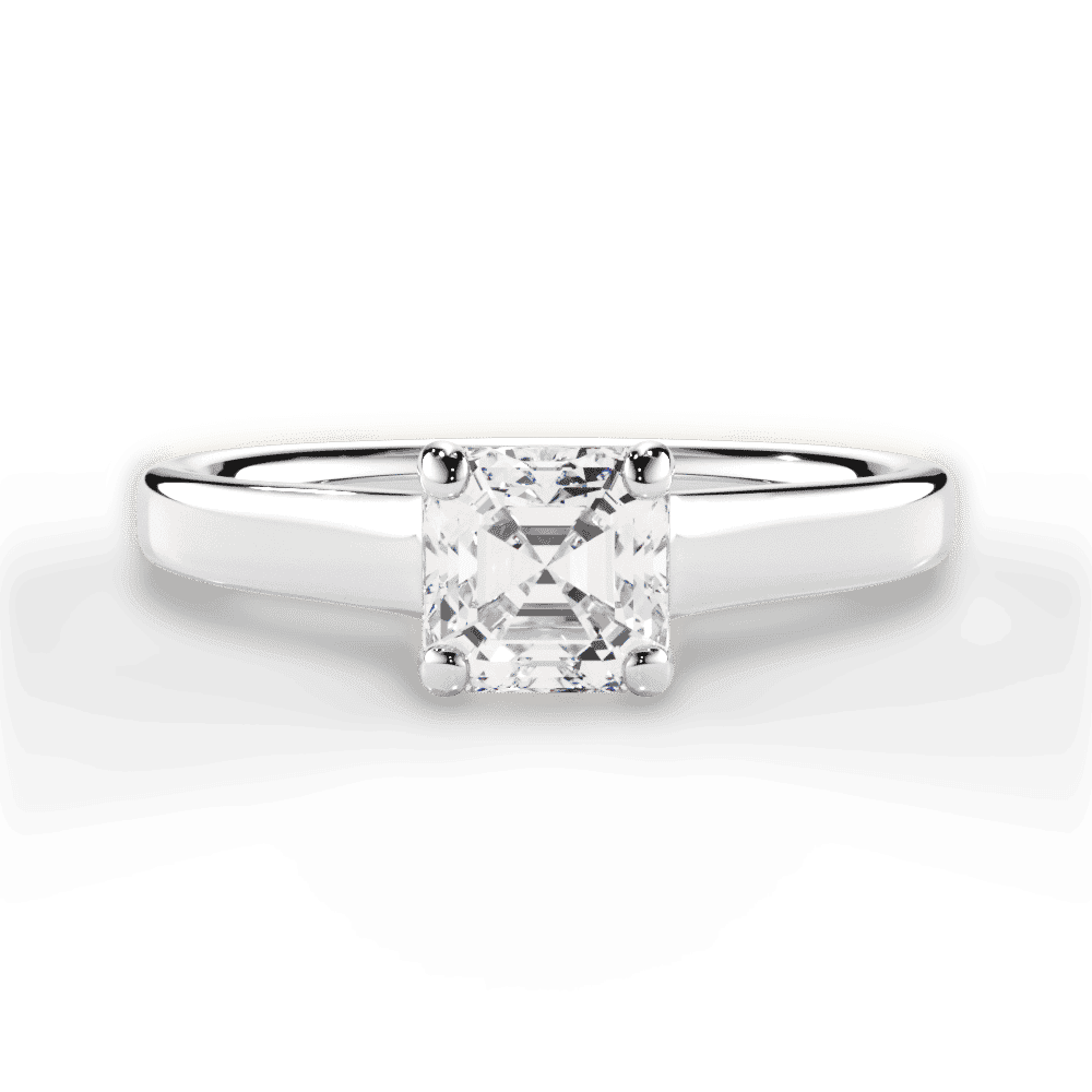 14kt White Gold/18kt White Gold/Platinum/asscher/top
